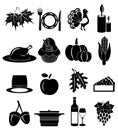 Thanksgiving icons set Royalty Free Stock Photo