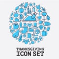 Thanksgiving icons set