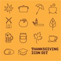 Thanksgiving icons set