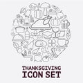 Thanksgiving icons set