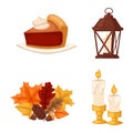 Thanksgiving icons vector set Royalty Free Stock Photo