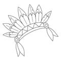 Thanksgiving Indian Headdress Isolated Coloring Royalty Free Stock Photo