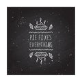 Thanksgiving label with text on chalkboard background Royalty Free Stock Photo
