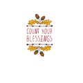 Thanksgiving label with text on white background