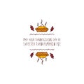 Thanksgiving label with text on white background