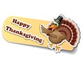 Thanksgiving label with turkey sticker