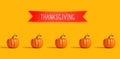 Thanksgiving message with orange pumpkins Royalty Free Stock Photo