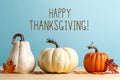 Thanksgiving message with pumpkins Royalty Free Stock Photo