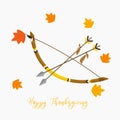 Thanksgiving Native American Bow and Arrow Vector
