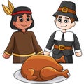 Thanksgiving Native American Pilgrim Clipart