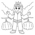 Thanksgiving Native American Pumpkin Boy Coloring