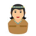 Thanksgiving Native Woman Avatar Flat Icon