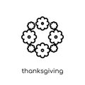 Thanksgiving ornament icon. Trendy modern flat linear vector Tha