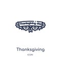 thanksgiving ornament icon from united states of america outline collection. Thin line thanksgiving ornament icon isolated on