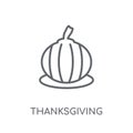 Thanksgiving ornament linear icon. Modern outline Thanksgiving o