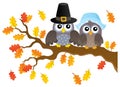 Thanksgiving owls thematic image 1 Royalty Free Stock Photo