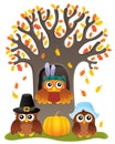 Thanksgiving owls thematic image 5 Royalty Free Stock Photo