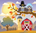 Thanksgiving owls thematic image 3 Royalty Free Stock Photo