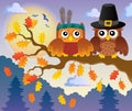 Thanksgiving owls thematic image 4 Royalty Free Stock Photo