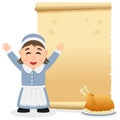 Thanksgiving Parchment with Housewife Royalty Free Stock Photo