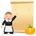 Thanksgiving Parchment with Pilgrim Girl