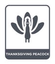 thanksgiving peacock icon in trendy design style. thanksgiving peacock icon isolated on white background. thanksgiving peacock