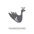 Thanksgiving peacock icon. Trendy Thanksgiving peacock logo concept on white background from United States of America collection