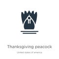 Thanksgiving peacock icon vector. Trendy flat thanksgiving peacock icon from united states of america collection isolated on white