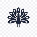 Thanksgiving peacock transparent icon. Thanksgiving peacock symbol design from United states of america collection.