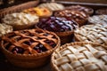 thanksgiving pies getting a lattice pie crust topping