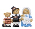Thanksgiving Pilgrim Bear Family Royalty Free Stock Photo