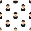 Thanksgiving Pilgrim Man Seamless Pattern