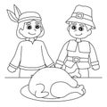 Thanksgiving Pilgrim Native American Boy Coloring