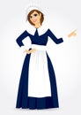 Thanksgiving of a pilgrim woman Royalty Free Stock Photo