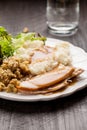 Thanksgiving Platter with cup of water Royalty Free Stock Photo