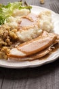 Thanksgiving Platter with oven roasted turkey Royalty Free Stock Photo