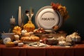 Thanksgiving potluck invitation design with a