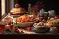 Thanksgiving potluck invitation design with a Royalty Free Stock Photo