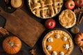 Thanksgiving pumpkin and apple pies Royalty Free Stock Photo