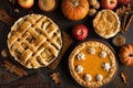 Thanksgiving pumpkin and apple pies