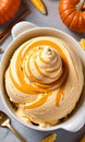 Thanksgiving Pumpkin And Corn Ice Cream Swir. Generative AI