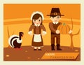 Thanksgiving retro poster design vector illustration