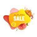 Thanksgiving sale web banner, Autumn seasonal promo offer, discount badge, tag template