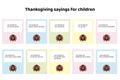 Thanksgiving sayings for kids. Positive quotes for children on Thanksgiving.