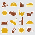 Thanksgiving stickers color set