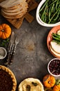 Thanksgiving table overhead shot