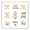 Thanksgiving text set Royalty Free Stock Photo