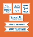Thanksgiving text set Royalty Free Stock Photo