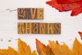 Thanksgiving Themed Background with Type Set Lettering Royalty Free Stock Photo