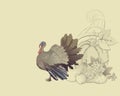 Thanksgiving turkey and cornucopia Royalty Free Stock Photo